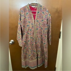Anokhi jacket and slip beautiful colors printed kurta - medium size